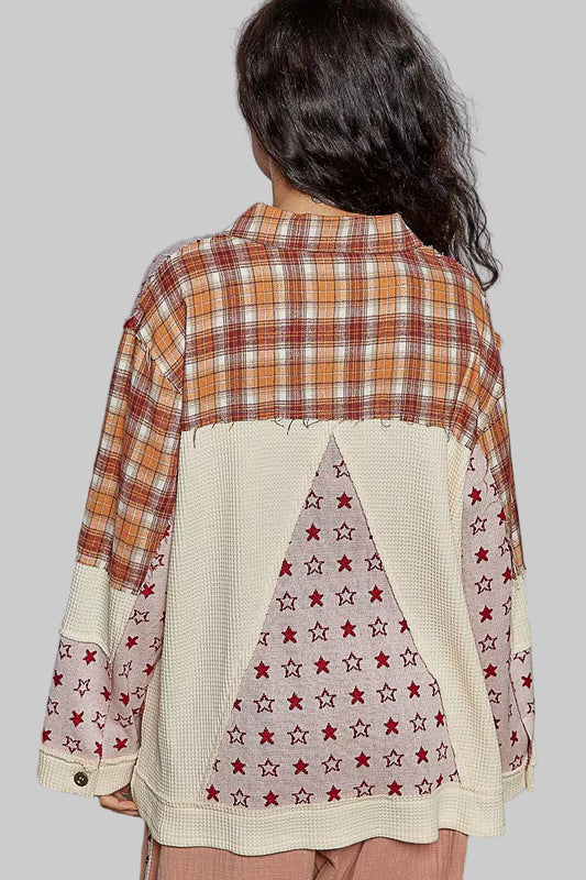 Camella Boho Plaid Button Down Shacket