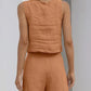 SALE Casual Cotton Sleeveless Square Neck Top + Shorts Two-Piece Set