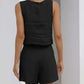 SALE Casual Cotton Sleeveless Square Neck Top + Shorts Two-Piece Set