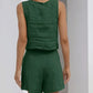 SALE Casual Cotton Sleeveless Square Neck Top + Shorts Two-Piece Set