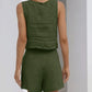 SALE Casual Cotton Sleeveless Square Neck Top + Shorts Two-Piece Set