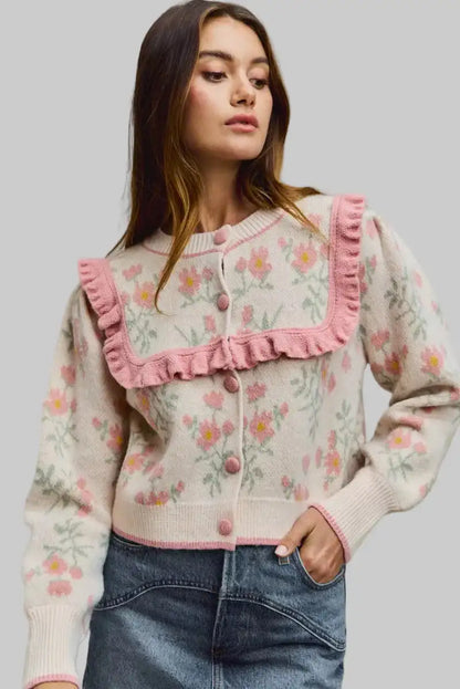 Catalina Delicate Flower Sweater Cardigan