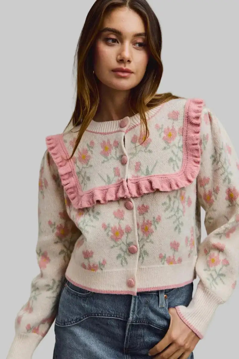 Catalina Delicate Flower Sweater Cardigan