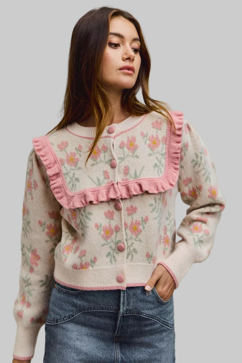 Catalina Delicate Flower Sweater Cardigan