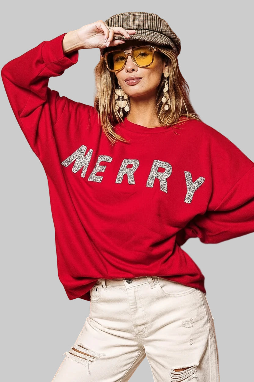 Cecelia Holiday Merry Glitter Top