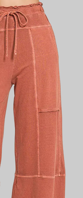 Cecelia Terry Washed Wide Leg Pants