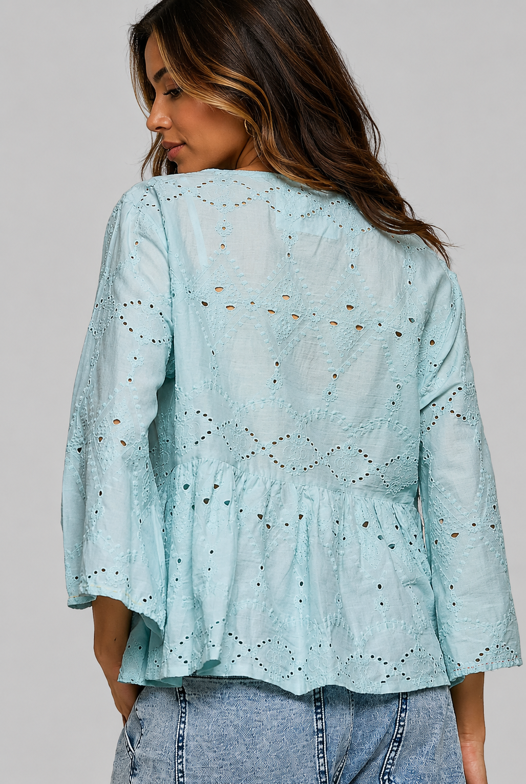 Charlotte Eyelet Peplum Blouse