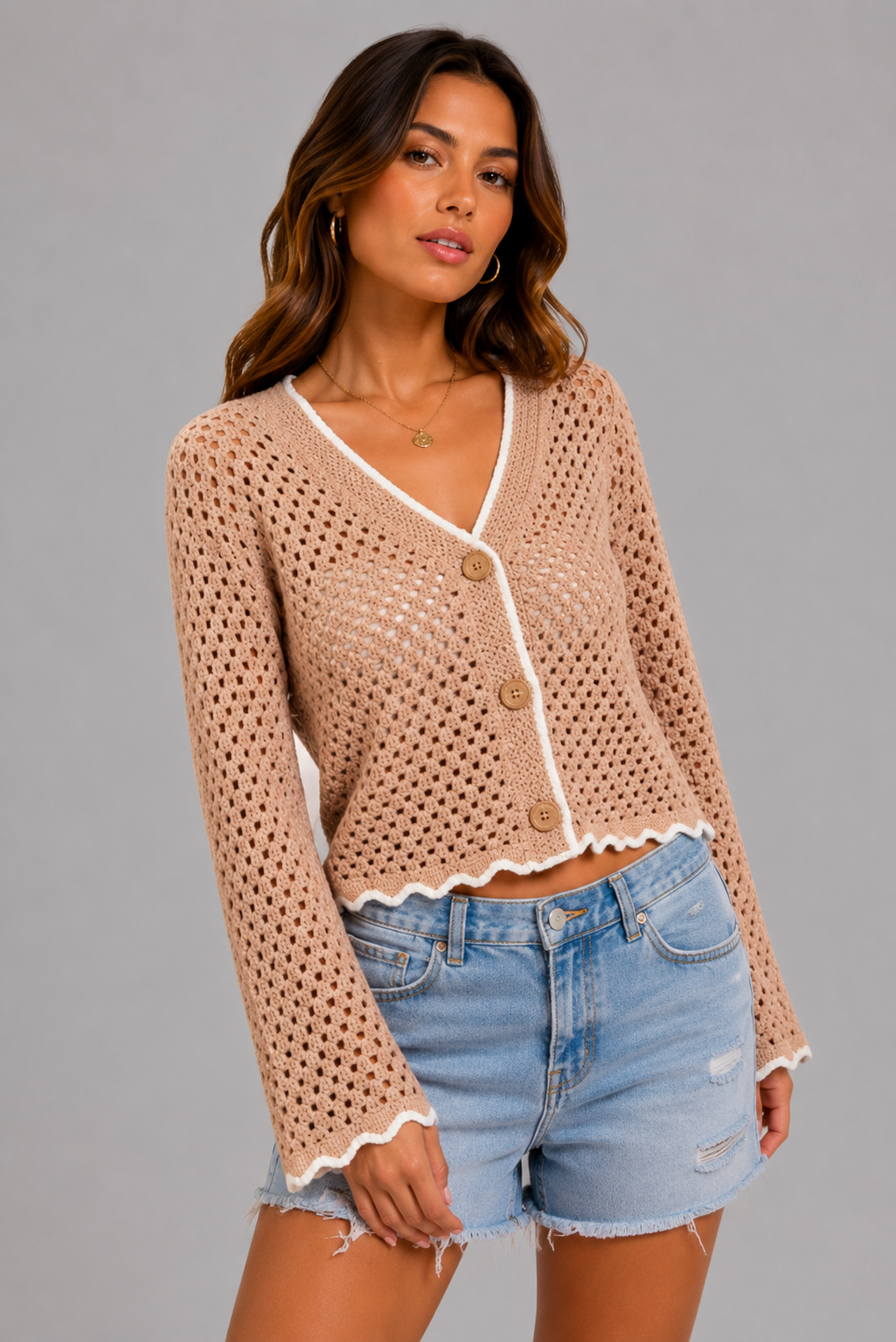 Arabella Open Knit Sweater Cardigan