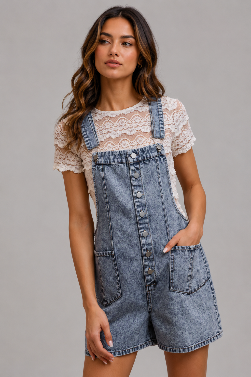 Chloe Denim Washed Romper