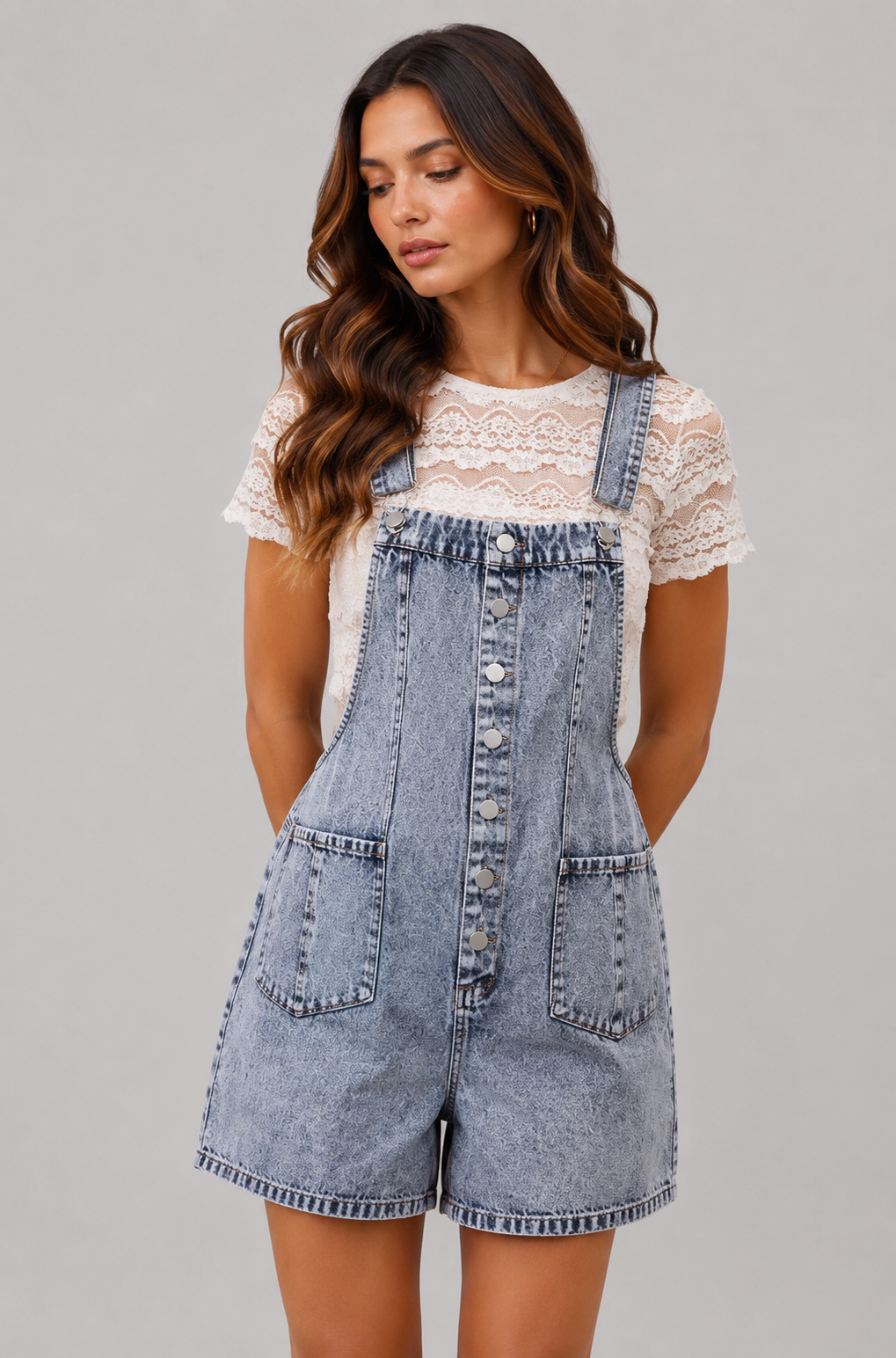 Chloe Denim Washed Romper