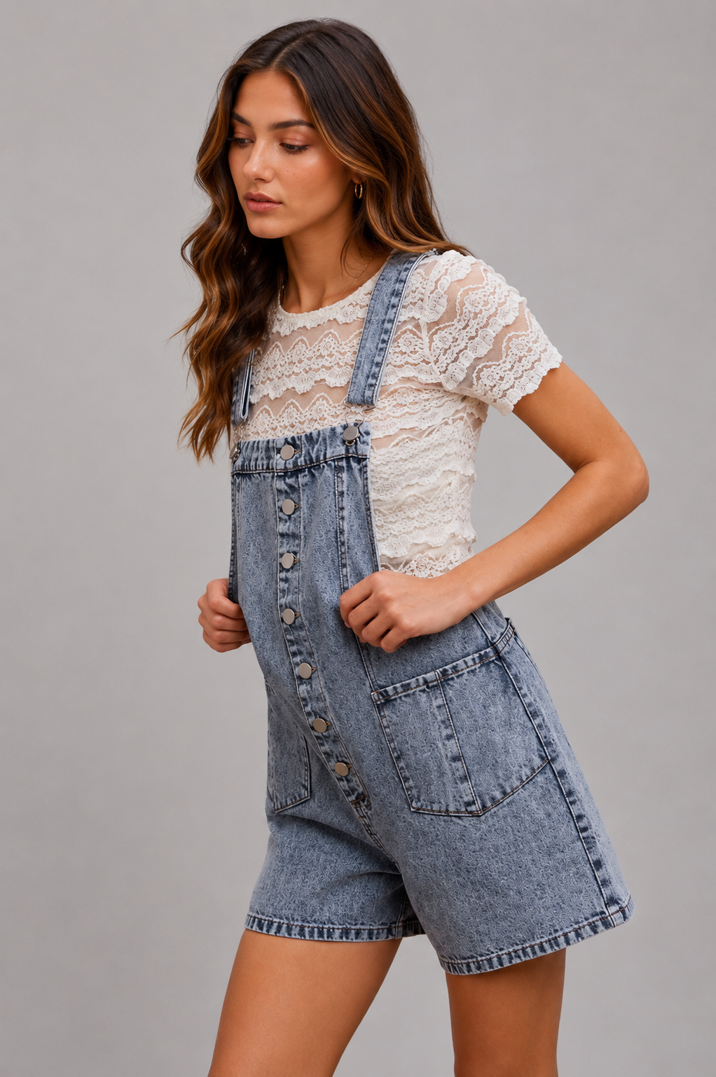 Chloe Denim Washed Romper