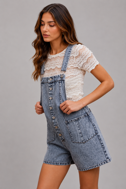 Chloe Denim Washed Romper