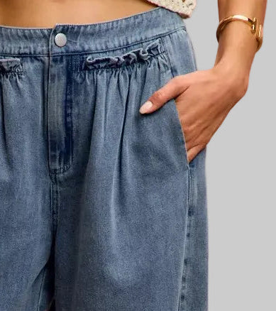 Clara Ruffled Wide Leg Jeans