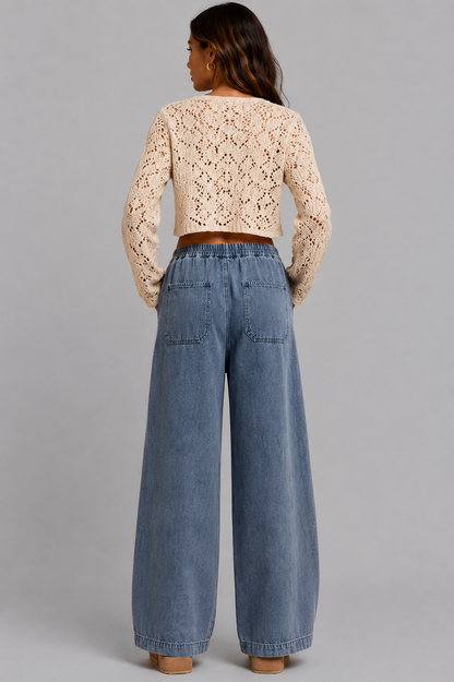 Clara Ruffled Wide Leg Jeans