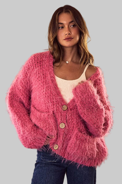 Dalia Soft Boho Mohair Loose Fit Cardigan