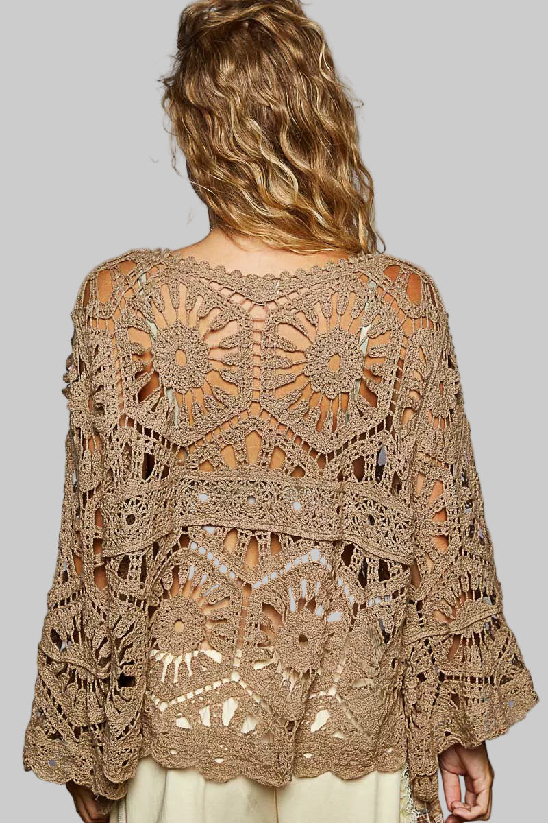 Deana Boho Crochet Knit Pattern Cropped Top