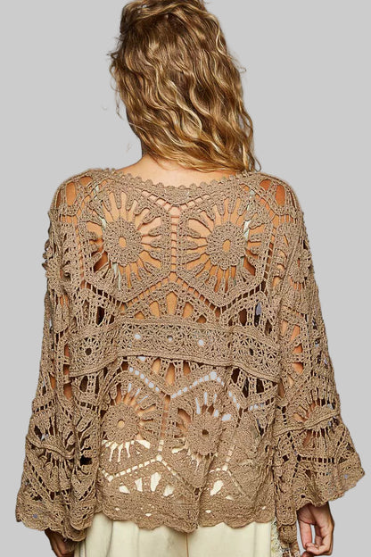 Deana Boho Crochet Knit Pattern Cropped Top