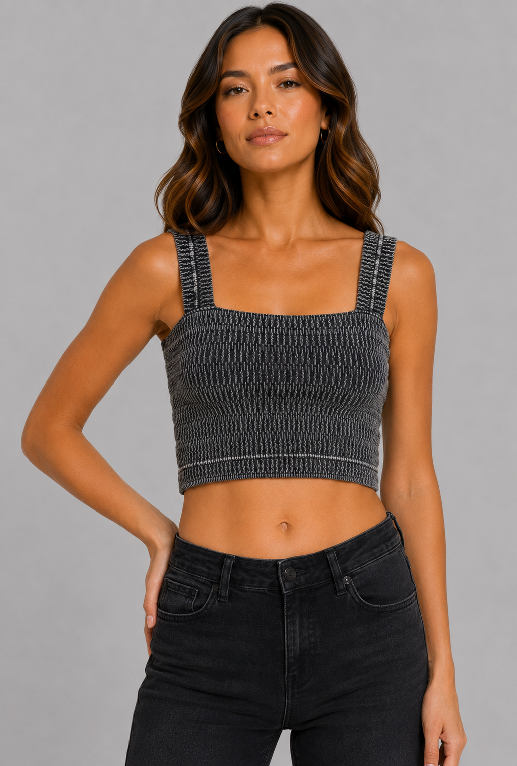 Delaney Square Neck Crop Top