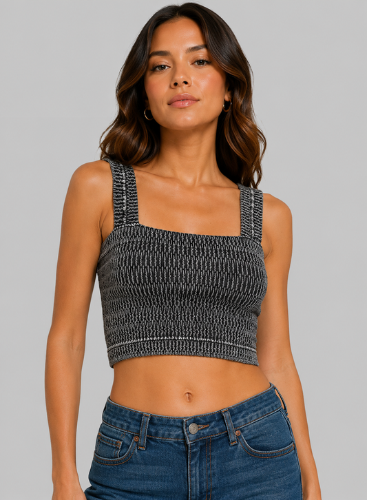 Delaney Square Neck Crop Top