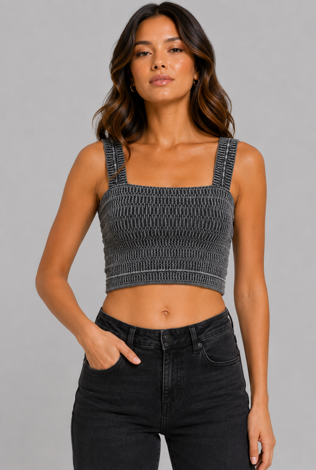 Delaney Square Neck Crop Top