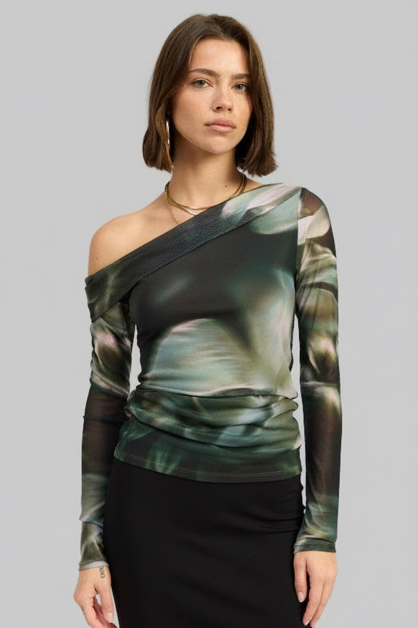 Desiree Mesh Off Shoulder Top