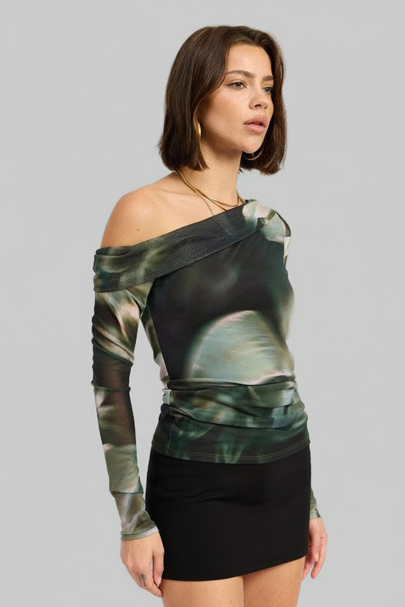 Desiree Mesh Off Shoulder Top