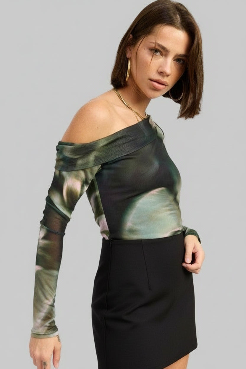 Desiree Mesh Off Shoulder Top