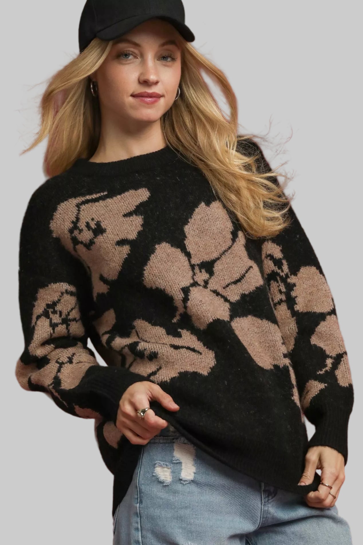 Devon Boho Floral Long Sleeve Sweater