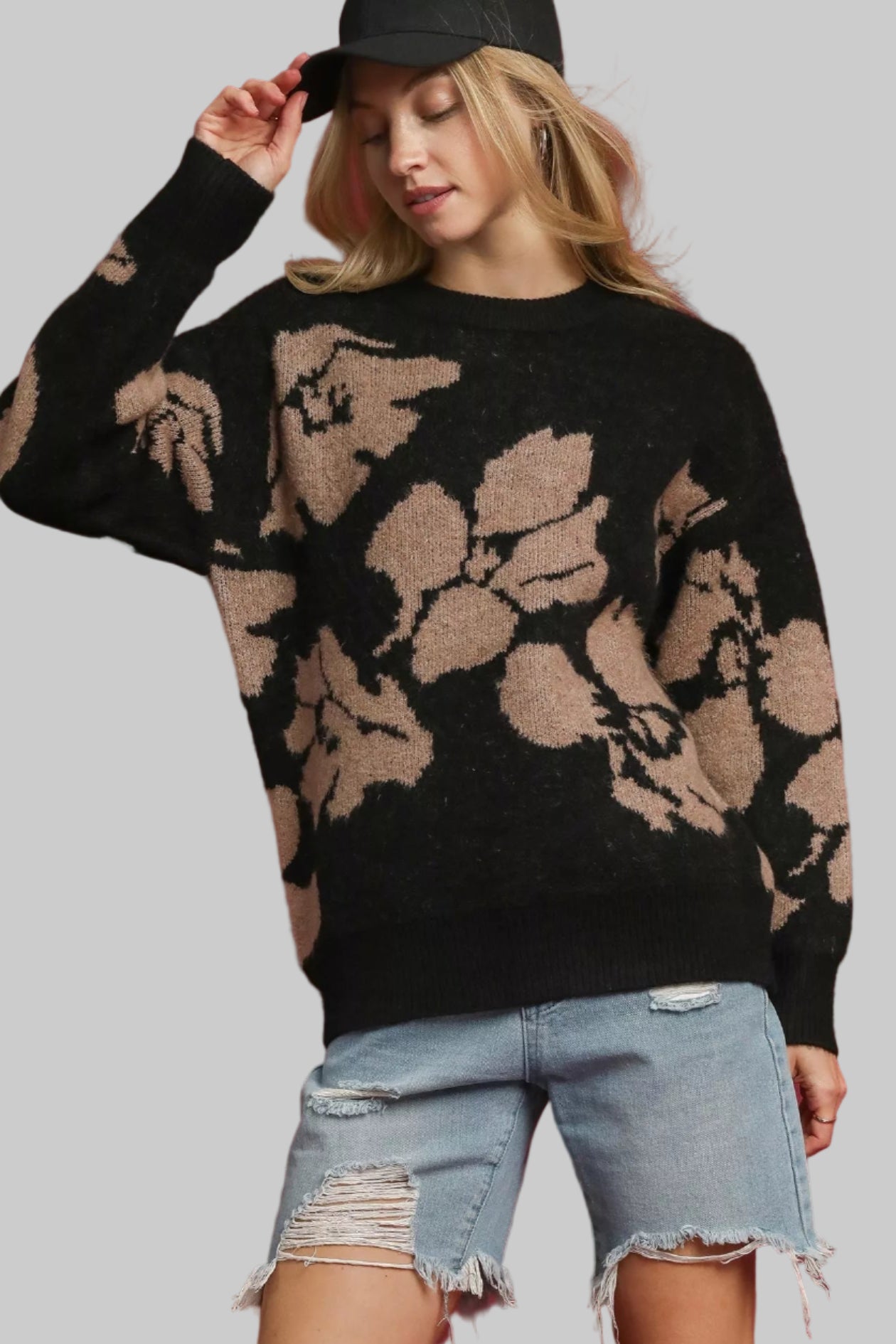 Devon Boho Floral Long Sleeve Sweater