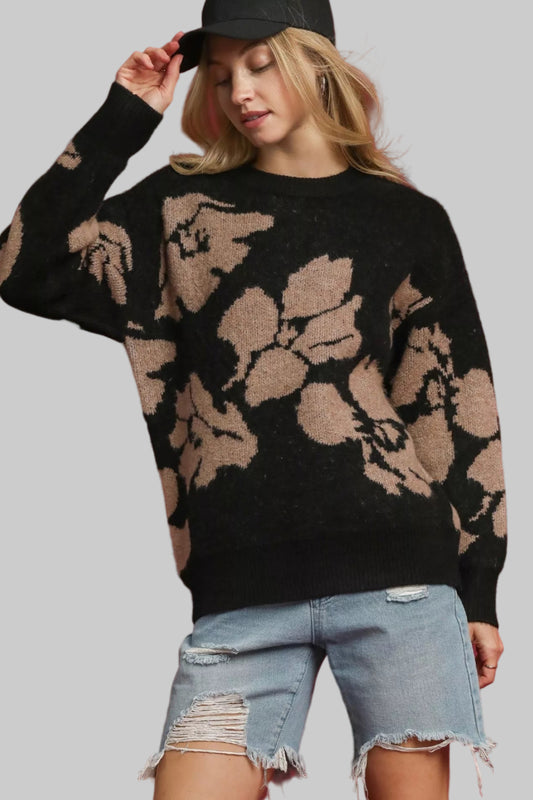 Devon Boho Floral Long Sleeve Sweater