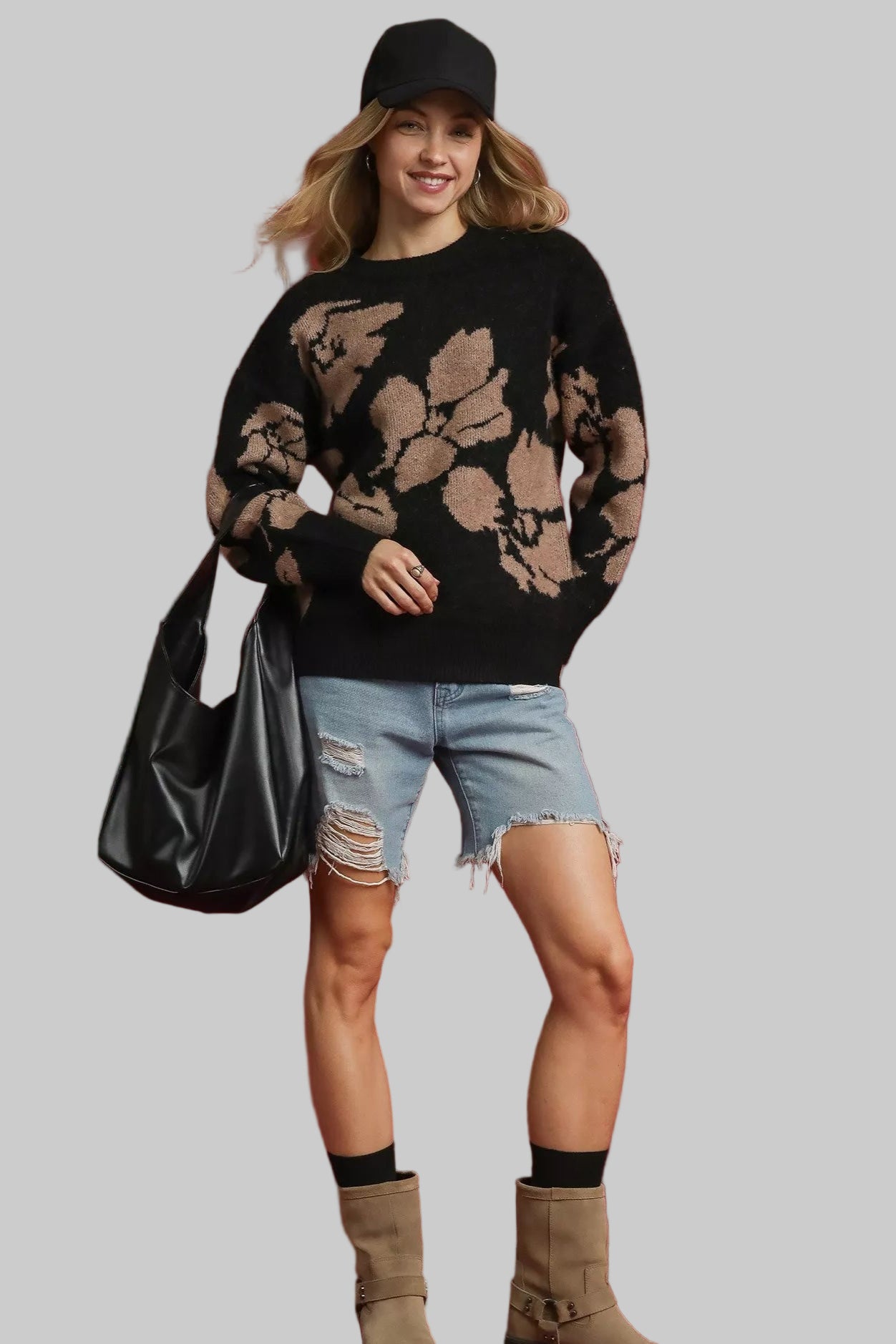 Devon Boho Floral Long Sleeve Sweater