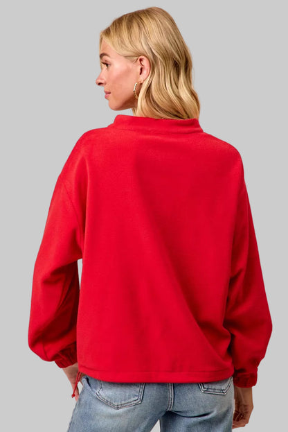 Eleanor Holiday Plaid Fleece Pullover Top