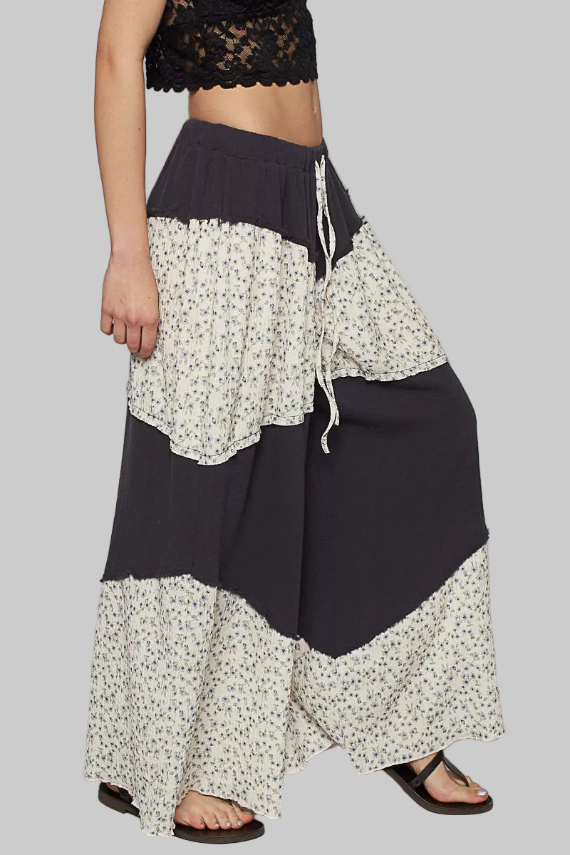 Eliana Boho Floral Wide Leg Pants