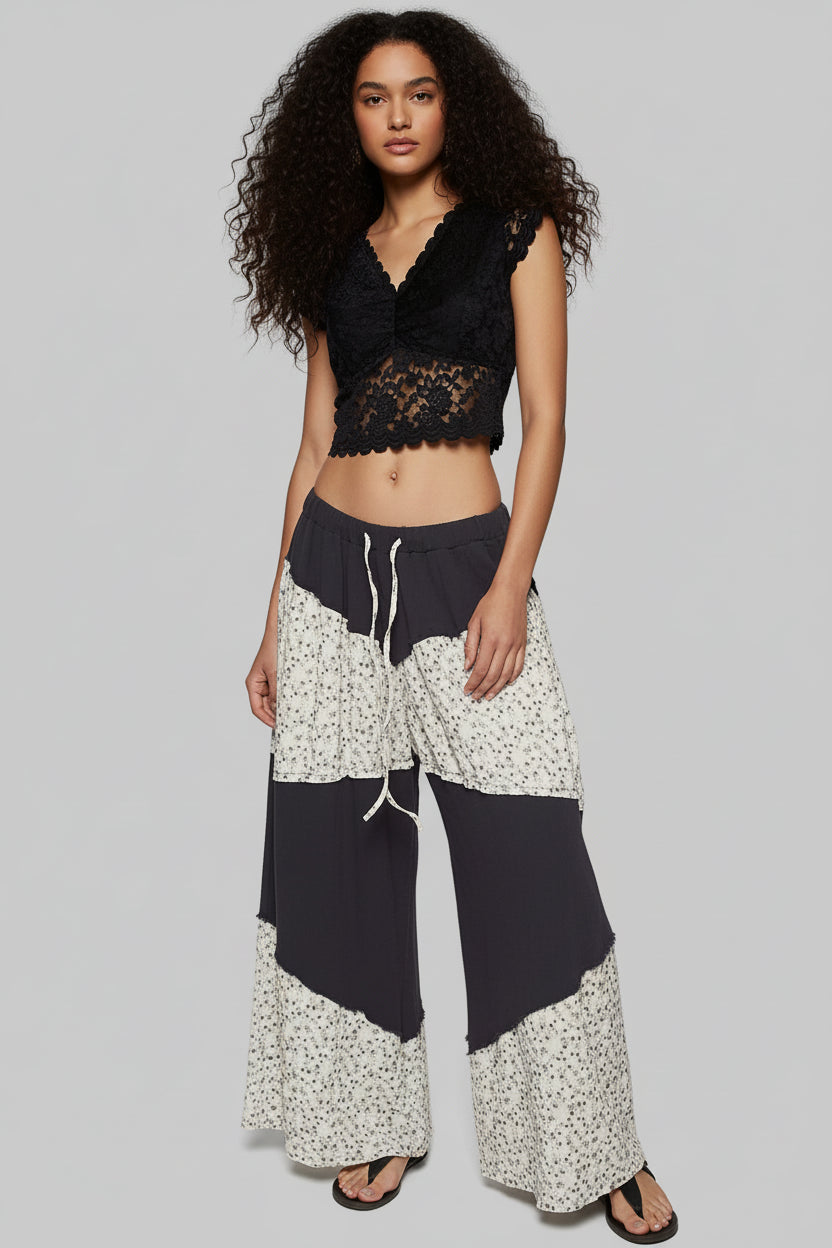Eliana Boho Floral Wide Leg Pants