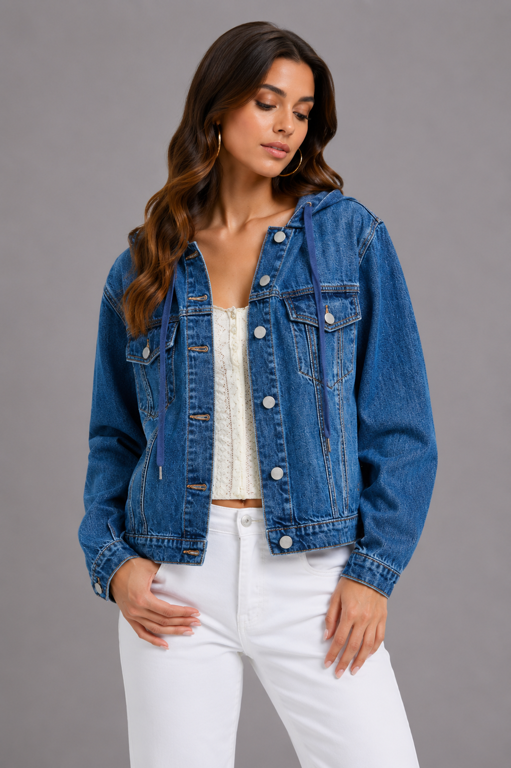 Elise Denim Hooded Jacket
