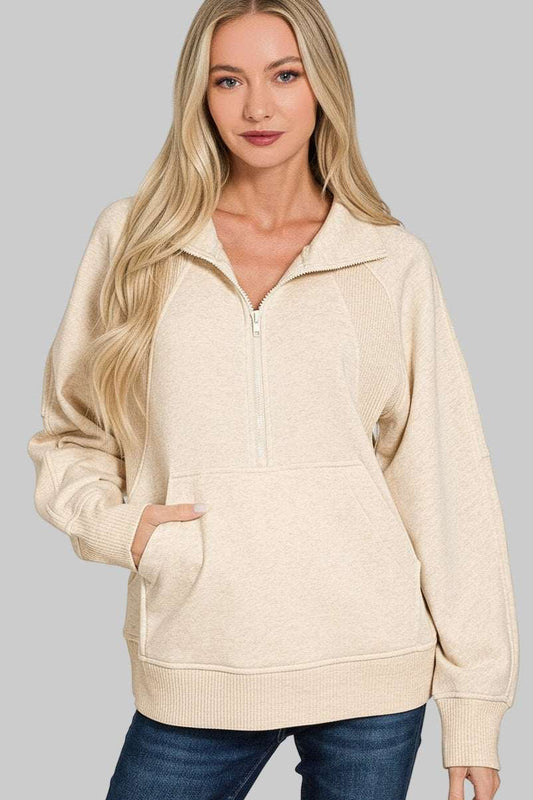 Eloise Half Zip Fleece Sweatshirt