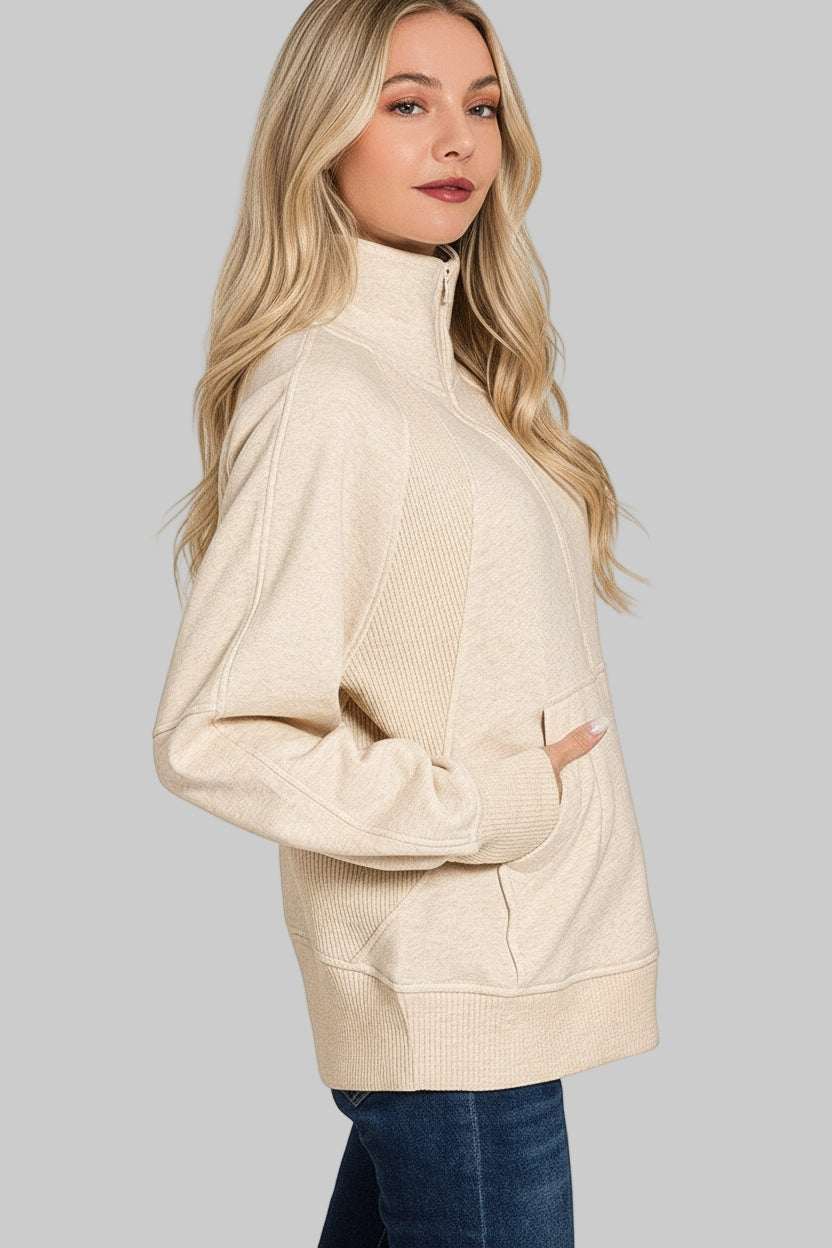 Eloise Half Zip Fleece Sweatshirt