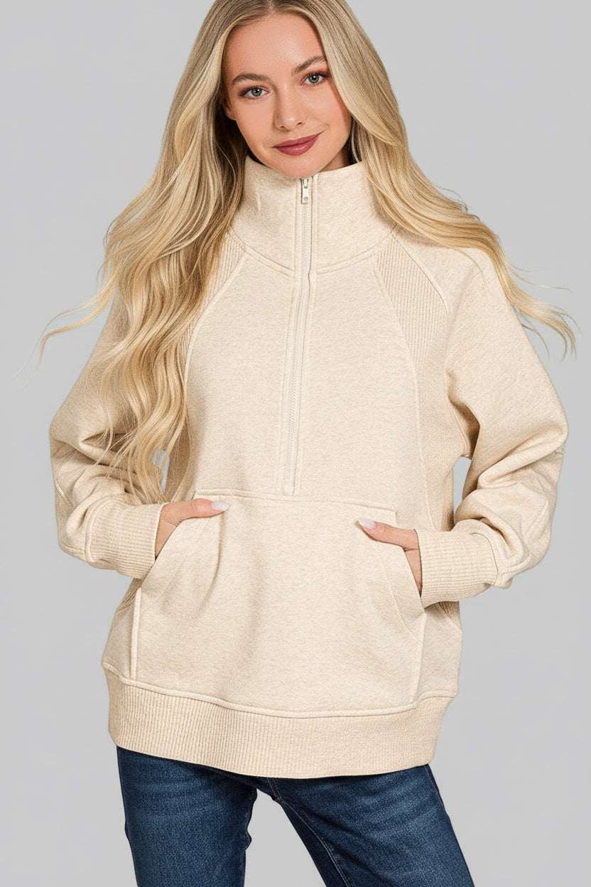 Eloise Half Zip Fleece Sweatshirt