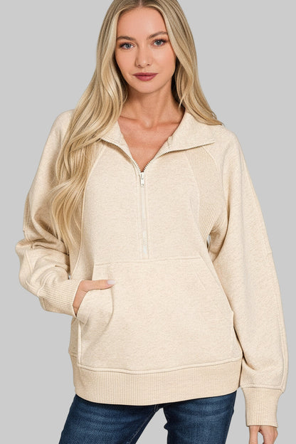 Eloise Half Zip Fleece Sweatshirt