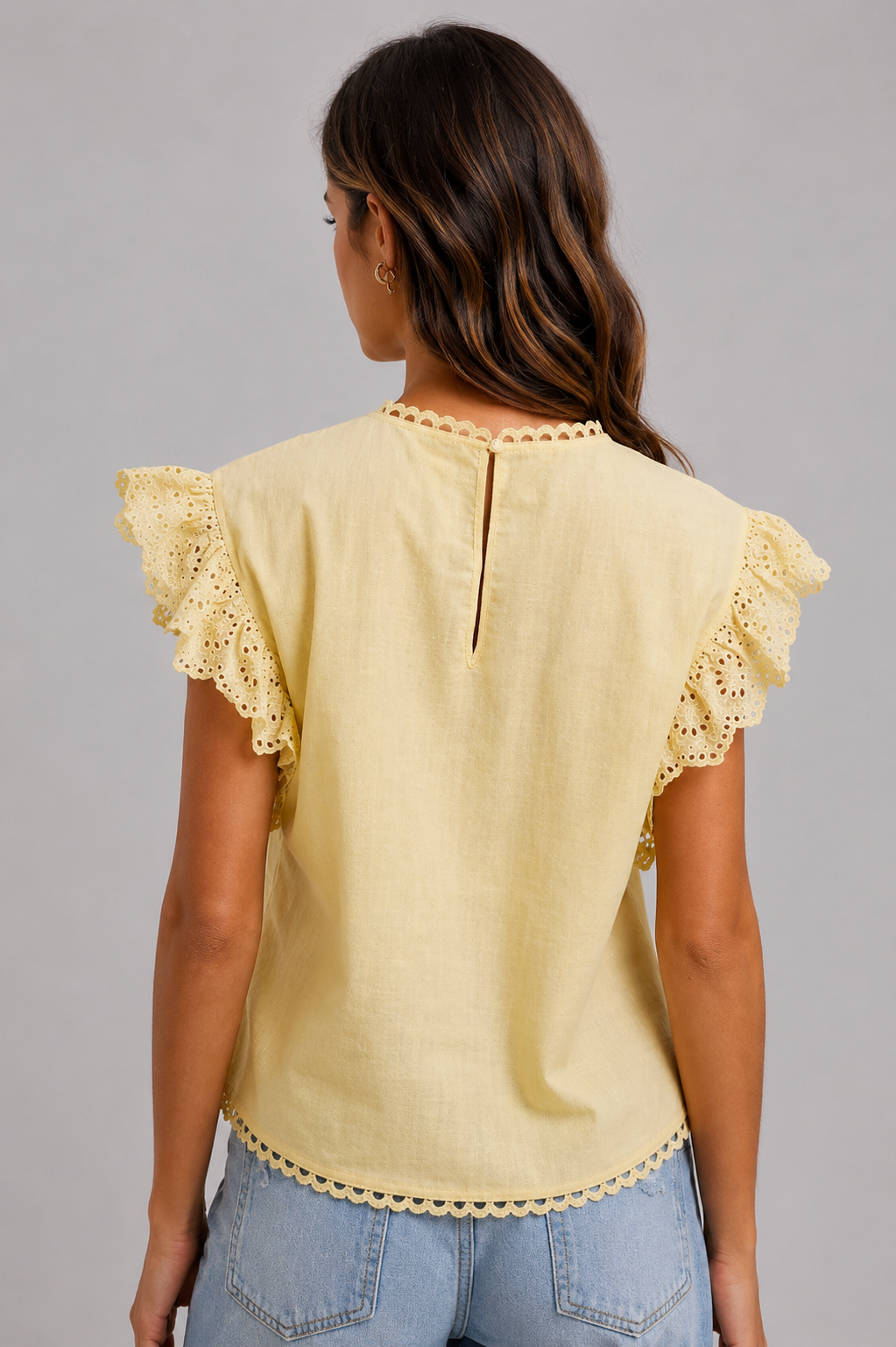 Emery Ruffle Sleeve Lace Top