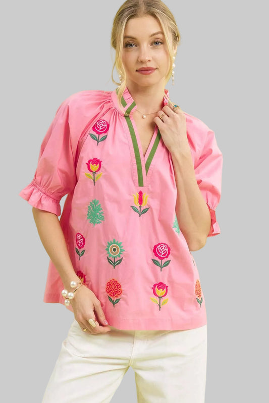 Freya Embroidered Floral Top 