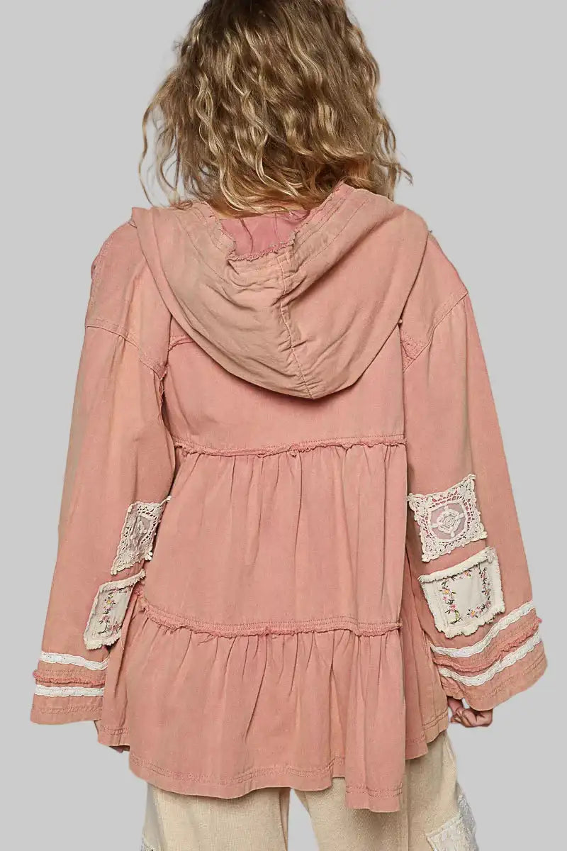 Gabriella Boho Patch Hooded Jacket 