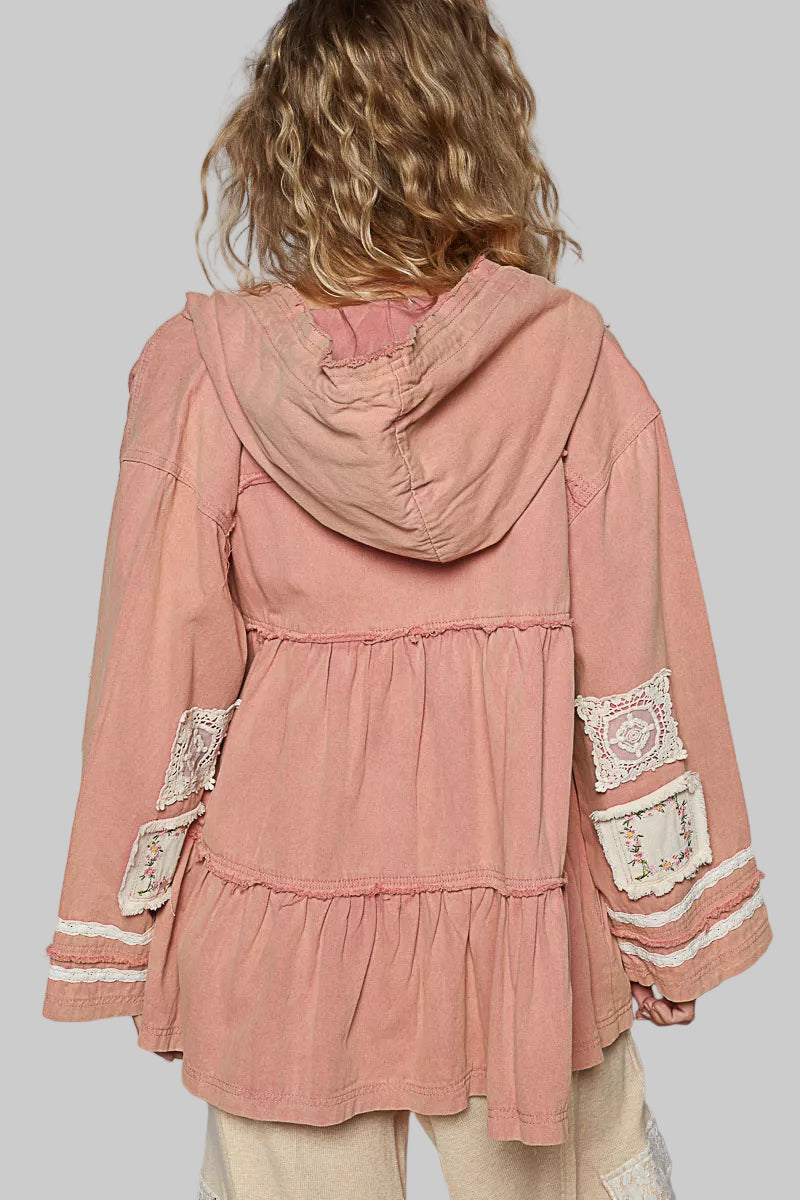 Gabriella Boho Patch Hooded Jacket 