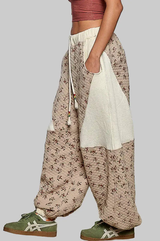 Genesis Boho Quilted Floral Gauze Pants