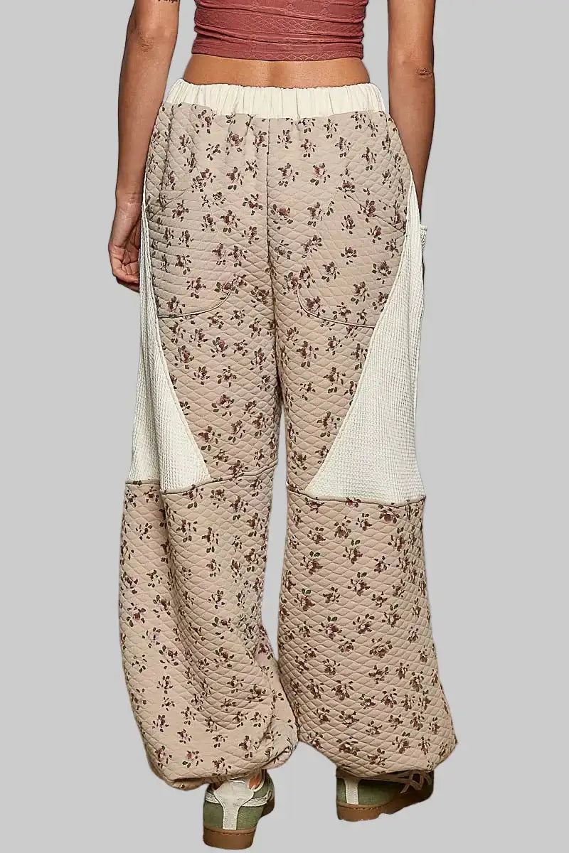 Genesis Boho Quilted Floral Gauze Pants
