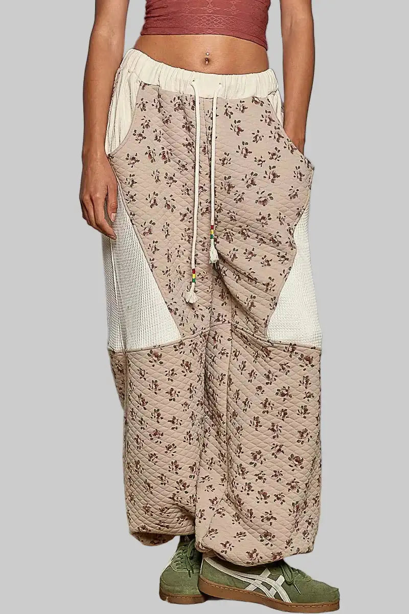 Genesis Boho Quilted Floral Gauze Pants