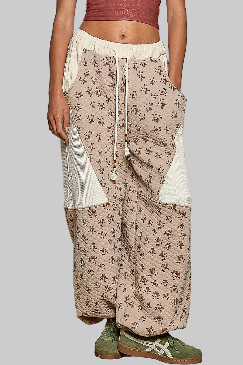 Genesis Boho Quilted Floral Gauze Pants