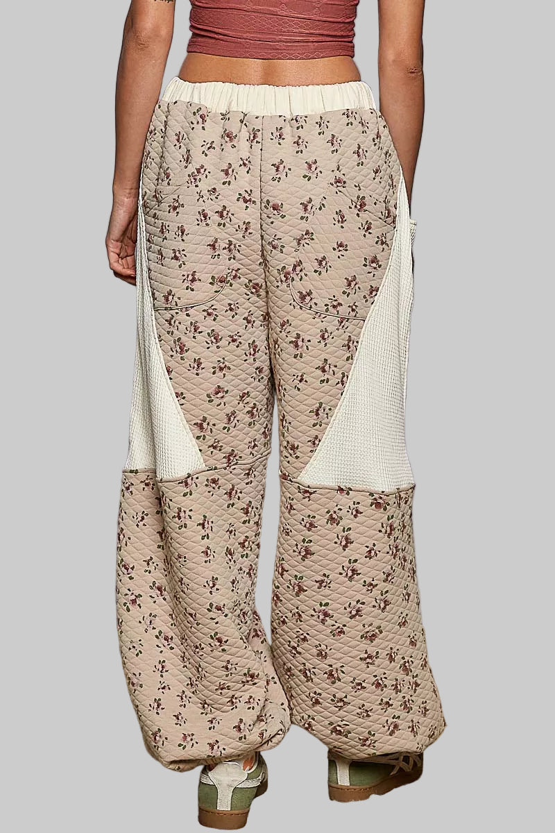 Genesis Boho Quilted Floral Gauze Pants