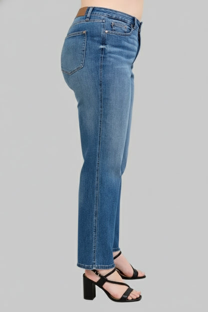 Grace High Waist Tummy Control Chew Hem Destroy Wide Jeans