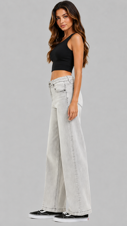 Halley Slouchy Baggy Grey Jeans